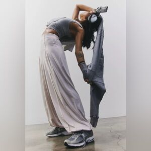 FP Movement by Free People Wide Leg Flowing Pants in Light Pink/Cream